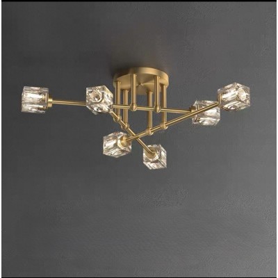 Люстра 8807/6 AB — антична бронза, кришталь, G9