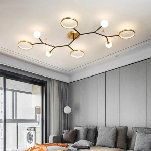 Люстра 6281/4+4 — LED G9, чорна з золотом, сучасний стиль Люстра 6281/4+4 — LED G9, чорна з золотом, сучасний стиль