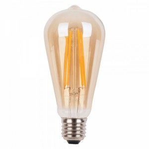 Лампа ST64 Amber — філамент, 3000K, 6W