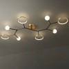 Люстра 6281/4+4 — LED G9, чорна з золотом, сучасний стиль