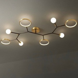 Люстра 6281/4+4 — LED G9, чорна з золотом, сучасний стиль Люстра 6281/4+4 — LED G9, чорна з золотом, сучасний стиль